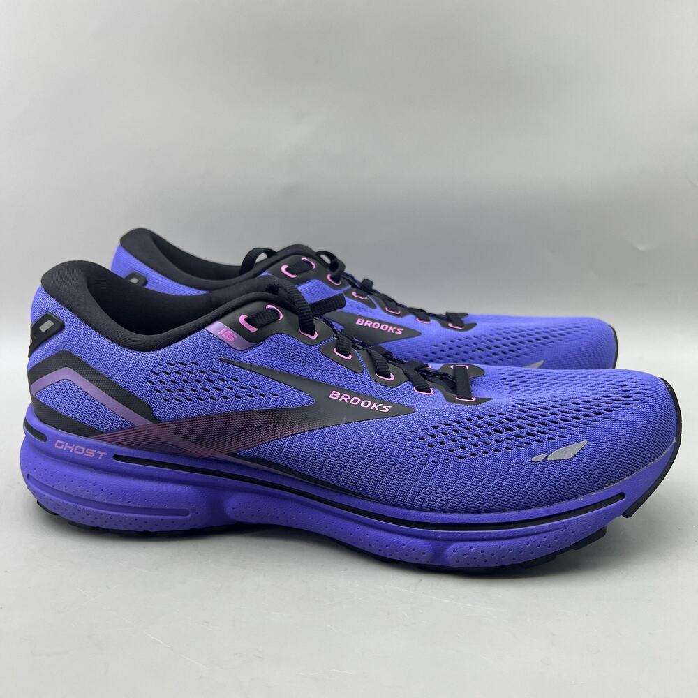 Women's 12 / Men's 11 - Brooks Ghost 15 Running Shoes Purple Comfort Sneakers